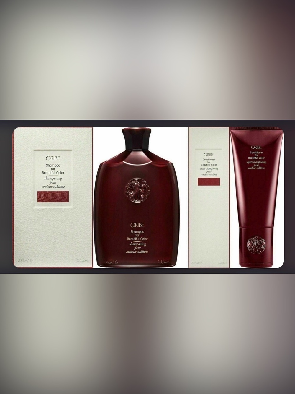 Authentic Oribe Shampoo & Conditioner for Beautiful Color - Deep Burgundy Bottle